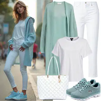 Outfit s Bílá/Krémová Taška Na Notebook/Taška na Macbook/Mini batoh/Mini batoh/Taška Na Notebook emily & noah "Podzimní outfit pro každodenní nošení"