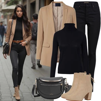 Fancy Outfit s Khaki/Béžová/Hnědá Aldo "Podzimní Vzhled"Look: Glamourové, Elegantní, Šik, Sexy, Fancy, Klasické