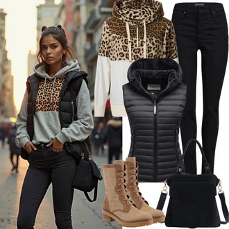 outfit mit Rjava/Zelena/Bež/Rdeča/Črna/Bela Športni Pulover/Pulover s kapuco s pol zadrgo/Športna jakna/Pleten Pulover s kapuco/Zavit Pulover/Pulover Jopica iz flisa/Vintage Pulover s kapuco/Women's Pullovers with Stand-up Collar/Fleece Pulover/Športni Pulover eivy "Popolno za jesen"