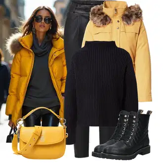 Lesk Outfit s Černá/Bílá/Oranžová/Zelená/Hnědá Kožená Kalhoty/Legíny Kožený Vzhled/Tregíny/Jeggings/Kožený Legíny/Kalhoty z Umělé Kůže/Skinny Kalhoty Only "Stylový Podzimní Outfit"