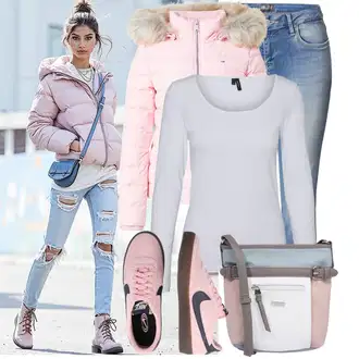 Krásný Outfit s Světle modrá/Modrá Kožená Pánská Bund/Kožená bunda/Girlfriend Džíny/Džíny s Nízkým Sedem/Kotníková Bota/Slim Fit Džíny/Zkrácené Džíny/Džíny Regular Fit/Kožené Boty/Džíny s Rozparkem/Navlékací džíny/Rovná Džína/Zimní bunda LTB "Trendový podzimní outfit"Look: Styl, 90tá léta, Cool, Mom, Krásný