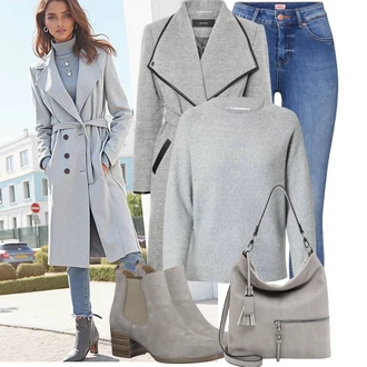 Outfit s Hnědá/Béžová Kozačka Chelsea Boty/Kotníková Bota s Podšívkou/Letní kotníková Kozačka Tamaris "Trendový podzimní outfit"