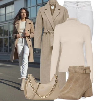 Outfit sa Siva/Smeđa/Bež/Kaki Vuneni Kaput/Midi Kaput/Dugi kaput/Kaput od Kašmira/loden kaput/Dugi Kaput/Zimski Kaput Vuneni kaput Only "Cool jesenski outfit"