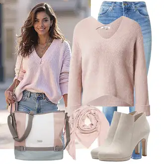 Outfity z džínu Skinny s Světle modrá/Modrá Kožená bunda/Džíny s Rozparkem/Džíny s Dírou/Zimní bunda/Push up Džín/High Waist Džínové Kalhoty/Navlékací džíny/Kotníková Bota/Kožené Boty/Kožená Pánská Bund VERO MODA "Trendový podzimní outfit"