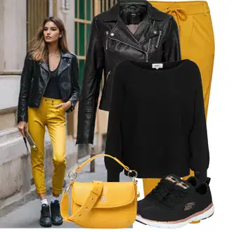Flex Appeal 3.0 Outfit s Zlatý/Černá/Hnědá Běžecká bota/Tréninková bota/Přibližovací bota/Bota na fitness/Gymnastická bota/Běžecká bota Skechers "Podzimní Look"