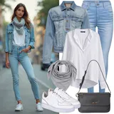 Shirt outfits Prevelik Ovratnik s pritrdilnimi gumbi za dame image