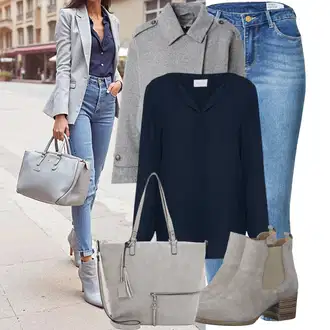 Stil, Western Outfit sa Tamnoplava Bluza s gumbom/Bluza koja se ne pegla/Slip-on Bluza/Poslovna Bluza/Bluza Dugih Rukava/Kožna jakna za muškarce/Bluza s Podignutim Ovratnikom/Bodija Bluze/Svilena bluza/Jednobojna Bluza Vila "Jesenski izgled"Look: Stil, klasický, Lagano, Radna odjeća, Unisex, Ured