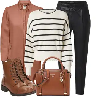 Lesk Outfit s Černá/Bílá/Oranžová/Zelená/Hnědá Kožená Kalhoty/Legíny Kožený Vzhled/Tregíny/Jeggings/Kožený Legíny/Kalhoty z Umělé Kůže/Skinny Kalhoty Only "Podzimní Look"