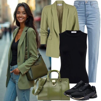 Chic kombinacije Pametno ležerno sa Svjetlozelena/Zeleno/Tirkizna Kratki Sako/Znojni Sako Trendyol "Slobodno vrijeme Odjeća"Look: GoGo, Boja, 90-ich, Sveučilišna, Preppy, 80-te roky, cool, Pametno ležerno, Talijanski, Šik, Chic, Egirl, sviatočné, Sportski, Besprijekorno, Prevelik