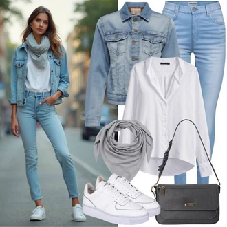 Outfit sa Bijela/Krem 3/4 Bluza/Oversize Mušlinova Bluzica/Poslovna Bluza/Slip-on Bluza/Tunika Majica/Duga Bluza/Bluza s gumbom/Len Blúza/Oversize Bluza olalook "Slobodno vrijeme Odjeća"