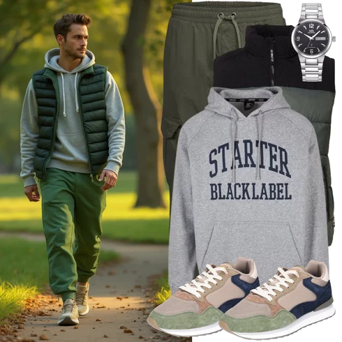 Beige/Khaki Vintage Sneaker/Sommer Sneaker/Sneaker Low/Schmaler Sneaker/Teddy Sneaker/Leder Sneaker HOFF kombinieren mit DunkelGrün/Khaki/Grün Cargohose/Cargo-Jogginghose/Funktionshose/Jogger Hose Alessandro Salvarini
