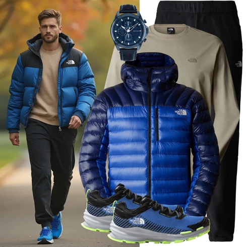 Sportlich Hellblau/Blau Wasserfester Schuh/gesundheitsSchuh/WalkingSchuh/Wasserdichter OutdoorSchuh/Sneaker/SicherheitsSchuh The North Face kombinieren mit Khaki T-Shirt Rollkragenshirt/Langarm-Shirt The North FaceLook: Lack, Outdoor, Sportlich, Schön