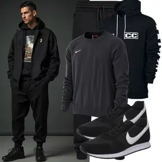 Outfit mit Schwarz Turnschuh ohne Schnürsenkel/Bequemer Schuh/Sneaker Mit Klettverschluss/Walkingschuh/Diabetikerschuh/gesundheitsschuh/Sommer Sneaker Skechers "Sport Outfit"
