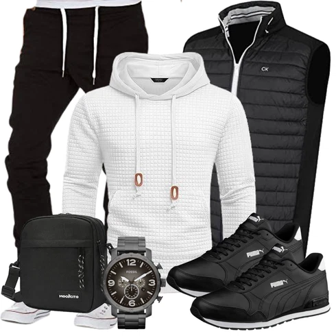 Weiß/Creme/Grau Unisex Hoodie/Ausgefallener Hoodie/Strick Hoodie/Sport Hoodie COOFANDY kombinieren