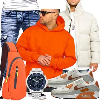 Sport Outfits Winter mit Creme/Khaki/Beige/Weiß Übergangsjacke/Außergewöhnliche Jacke/Sommerdaunenjacke/Winter Parka/Puffer Jacke/Daunenjacke/Winterjacke Behype "Street Style Outfit"