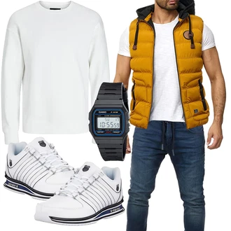 Outfit mit Blau Jumpsuit & Overall Overall WOTEGA "Street Style Outfit"