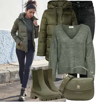 Kombinacije od trapera sa Tamnozelena/Zeleno Torba za rame/Torbica/Torba preko ramena/Mala Torbica/Torba Za Preko Ramena/Vojna Torba/Torba za nošenje/baguette vrećica/Torba za pisma Tommy Hilfiger "Trendovska jesenska odjeća"