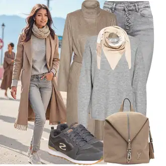 Outfit s Béžová/Hnědá/Krémová/Khaki/Šedá Pánská taška/Taška/Látková taška/Taška na Macbook/Vojenská Taška/Mini batoh/Mini batoh Suri Frey "Lehký outfit"