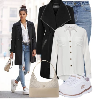 Flex Appeal 3.0 Outfit s Bílá/Zlatý Běžecká bota/Tréninková bota/Gymnastická bota/Tenisová bota/Bota na fitness/Běžecká bota Skechers "Lehký outfit"