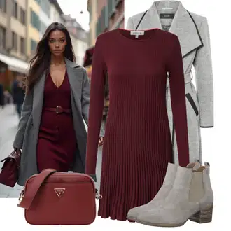 Outfit s Hnědá/Béžová Kozačka Chelsea Boty/Kotníková Bota s Podšívkou/Letní kotníková Kozačka Tamaris "Vkusný podzimní outfit"