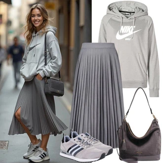 s kapucí Outfit s Šedá/Světle šedá Originální mikina/Svetr s kapucí/Pletená mikina s kapucí/Oversize mikina/Sportovní mikina/Svetry 2 v 1/Crop Svetr/Fleecový Svetr/Svetr s kapucí/Rolák/Sametový Svetr/Svetr s přehozem/Svetr s límečkem/Sportovní mikina/Vintage mikina/Kožená bunda Nike "Volnočasové oblečení"