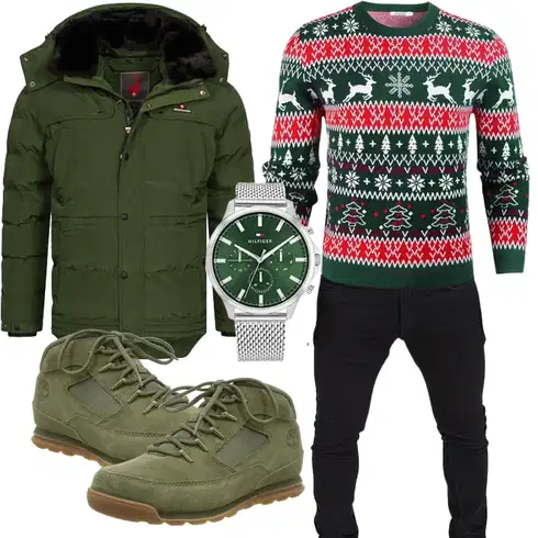 DunkelGrün/Grün Jacke Bundeswehr Parka/Puffer Jacke/DaunenJacke/Winter Parka/WinterJacke Höhenhorn kombinieren