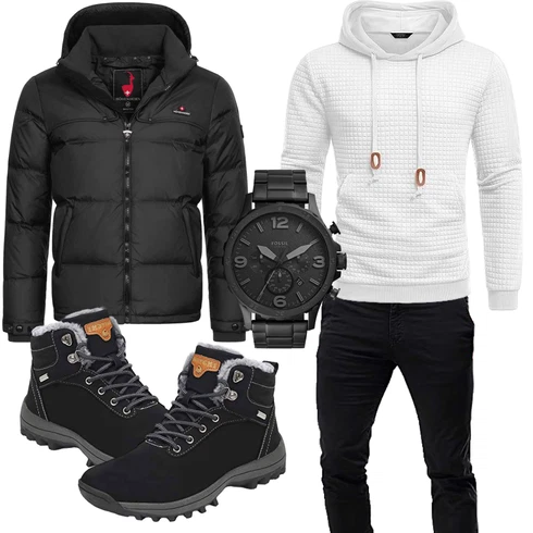 Weiß/Creme/Grau Unisex Hoodie/Ausgefallener Hoodie/Strick Hoodie/Sport Hoodie COOFANDY kombinieren