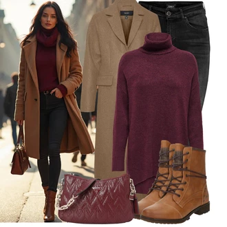 Outfit s Černá/Tmavě šedá/Šedá/Světle šedá/Khaki Kožená bunda/High Waist Džínové Kalhoty/Motorkářské Džíny/Termální Džíny/Push up Džín/Kožené Boty/Zimní bunda/Džíny s Rozparkem Only "Pohodlné zimní outfity"