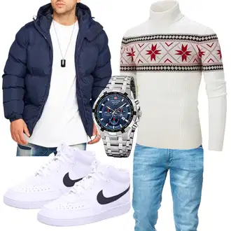 Outfit mit Blau Jumpsuit & Overall Overall Jeel "Winter Outfit"