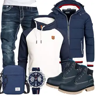 Outfit mit Hose/Jumpsuit & Overall Overall/Hemd/Accessoire/Schuh/Tasche Amaci&Sons "Winter Outfit"