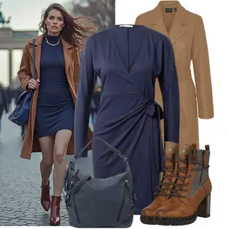 Vysoké Podpatky Outfit s Hnědá Šněrovací Kotníková Bota/Vintage Kotníková Bota/Kotníková Bota Na Podpatku/Bojová Bota/Kotníková Bota s Podšívkou/Motorkářská bota/Kožená kotníková bota/Vintage kozačka Mustang "Vzhled casual"