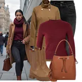 Kombinirati Kaki High Waist Traperice image