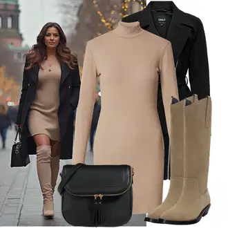 Narozeniny Zima Outfit s Béžová/Hnědá/Khaki Nezařazené Edited "Trendový zimní vzhled"Look: Bar, Koncert, Zvláštní příležitosti, Den matek, Firemní večírek, Nový Rok, 60. narozeniny, 40. narozeniny, Škola, Narozeniny