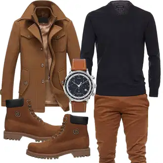 Outfit mit Rot Jumpsuit & Overall Overall Elara, Rot Winter Parka/Jumpsuit & Overall Overall/Wintermantel YOUTHUP "Buro Outfit"