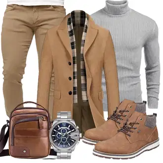 Outfit mit Grau Jumpsuit & Overall Overall COOFANDY "Business Outfit"