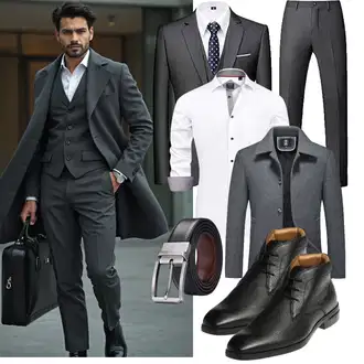 Outfit mit Grau Hemd "Business Outfit"