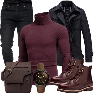 Outfit mit Blau Jumpsuit & Overall Overall/Wintermantel/Winter Parka YOUTHUP "Business Outfit"