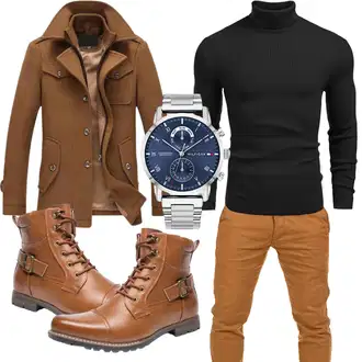 Outfit mit Rot Jumpsuit & Overall Overall/Wintermantel/Winter Parka YOUTHUP "Business Outfit"