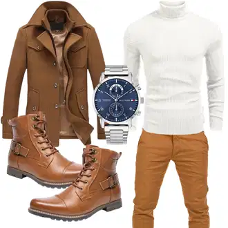 Outfit mit Rot Jumpsuit & Overall Overall/Wintermantel/Winter Parka YOUTHUP "Business Outfit"