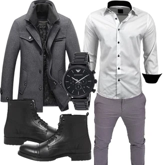 Outfit mit Blau Jumpsuit & Overall Overall/Wintermantel/Winter Parka Lavnis "Business Outfit"