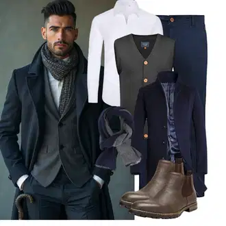 Outfit mit Wintermantel/Winter Parka FTCayanz "Business Outfit"