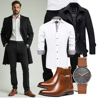 Outfit mit Grau Hemd "Business Outfit"