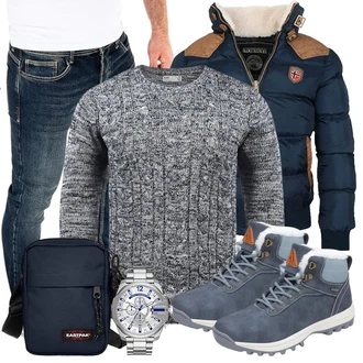 Outfit mit Blau Jumpsuit & Overall Overall WOTEGA "Casual Outfit"