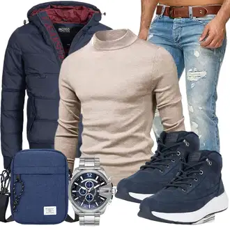 Outfit mit Blau Jumpsuit & Overall Overall/Winter Parka/Regenjacke Indicode Jeans "Cool Outfit"