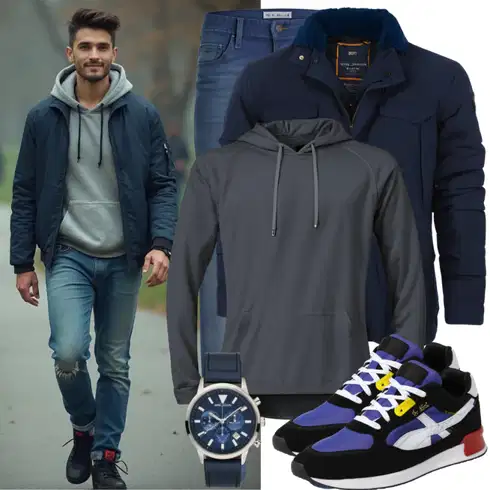 Dunkelblau/Blau WinterJacke/FunktionsJacke/SommerJacke/FrühlingsJacke/HerbstJacke/Jacke mit Seitlichem Reißverschluss/OutdoorJacke KEFITEVD kombinieren