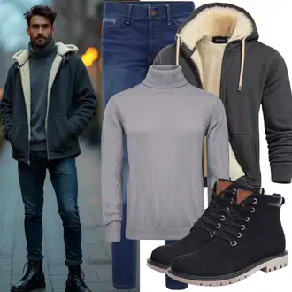 Mit Absatz Outfit mit Schwarz Wasserfester Schuh/Winter Sneaker/Winter Stiefel/Wattierte Stiefel/Herren Lederschuhe/Klassischer Stiefel/Wasserdichter Stiefel/SchnürStiefelette/Gefütterte Stiefelette Josef Seibel "Cooles Winter Outfit"