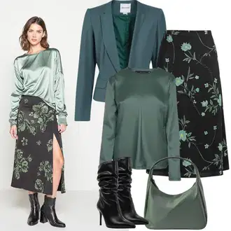 Outfit sa Crna/Narandžasta/Smeđa Suknja do Potkoljenice/Duga Suknja/Suknja Na Vezanje/Midi Suknja/Moderne Suknja/Maksi Suknja/Koktel Suknja/Ciganska Suknja/Vintage maxi Suknja/Svečana Maksi Suknja twinset "Elegantan izgled"