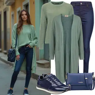 Sexy Outfit Usnje mit Modra/Temno modra Torba za boke/Torba za čez ramo/Satchel torba/Mini torbica/Torbica za okrog pasu/Torbica za okrog pasu art of polo, Temno modra Ozka superga/Udobna Čevlja/Poletne superge/Superge balerinka/Mehki Čevelj SOHO "Elegantni Jesenski Outfit"