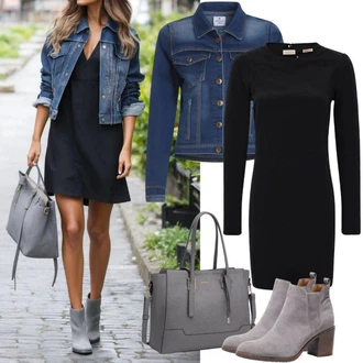 Outfity pro práci Zima s Tmavě zelená/Tmavě šedá/Světle šedá/Šedá/Hnědá Bota Šněrovací Kozačka/Trekingová Bota/Vycpaná kozačka/Nepromokavá Bota/Nepromokavá kozačka/Zimní Kozačka/Zimní tenisky/Zimní kotníková Bota/Kožené pánské obuv Ulla Popken "Elegantní podzimní outfit"