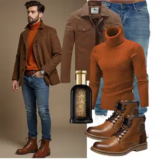 Stil Motorrad Outfit mit Braun/Khaki/Dunkelbraun Sommerjacke/Lederjacke/Frühlingsjacke/Herbstjacke/Cordjacke/Shirtjacke/Militärjacke/Wachsjacke WenVen "Freizeit Outfit"Look: Retro, Classic, Coole, Rap, Vintage, Chill, Büro, Stil, Militär, Indoor, Schütze, Workwear, Western, Outdoor, Maritim, Country Styl, Angeln, Wandern, Arbeits, Freizeit, Trekking, Jagd, Reiten, Motorrad, Berg­steigen